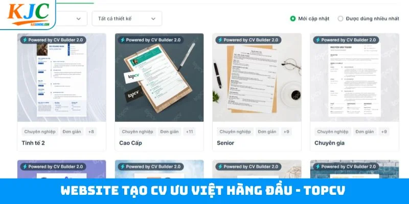 Website tạo CV ưu việt hàng đầu - TopCv