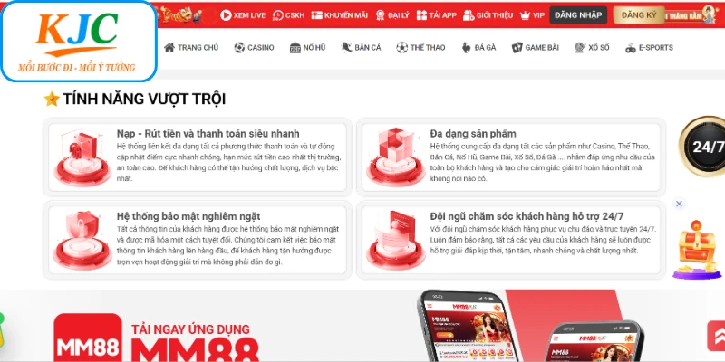 Các thế mạnh của hệ sinh thái MM88
